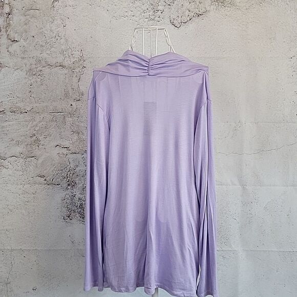 Free To Live NWT Lavender Drape Neck Women's Top Size L - Picture 6 of 10